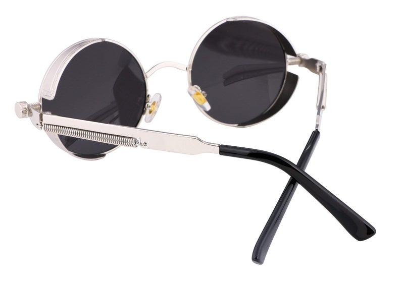 FEISEDY Retro Gothic Steampunk Sunglasses Round Metal Frame Punk Circle Inspired Shade Men B1857 - Image 5